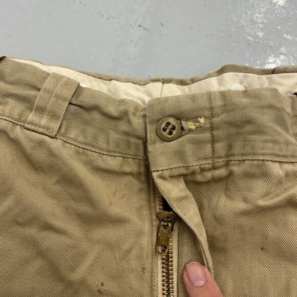 Vintage 50s Tan Sanforized Sail Cloth Workwear Chinos 36x31 - Picture 3 of 5